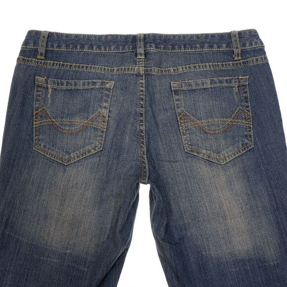 Mossimo Jeans Juniors Size 13 Skinny Blue Dirty Wash Denim Low Mid 33 x 31 - Picture 7 of 10